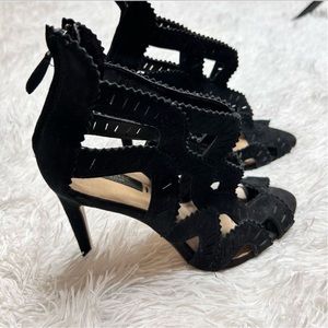 Zara Basic Collection Open Toe Black Heels Size 38